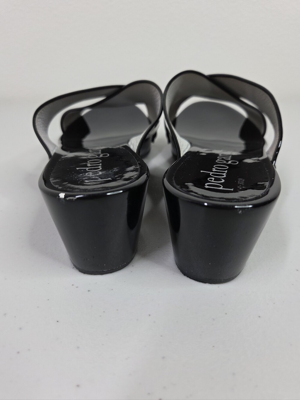 Pedro Garcia Black Patent Slide Sandals - Picture 6 of 16